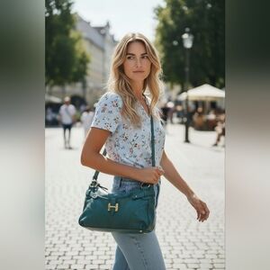 Relic Green Shoulder Bag with Gold Hardware